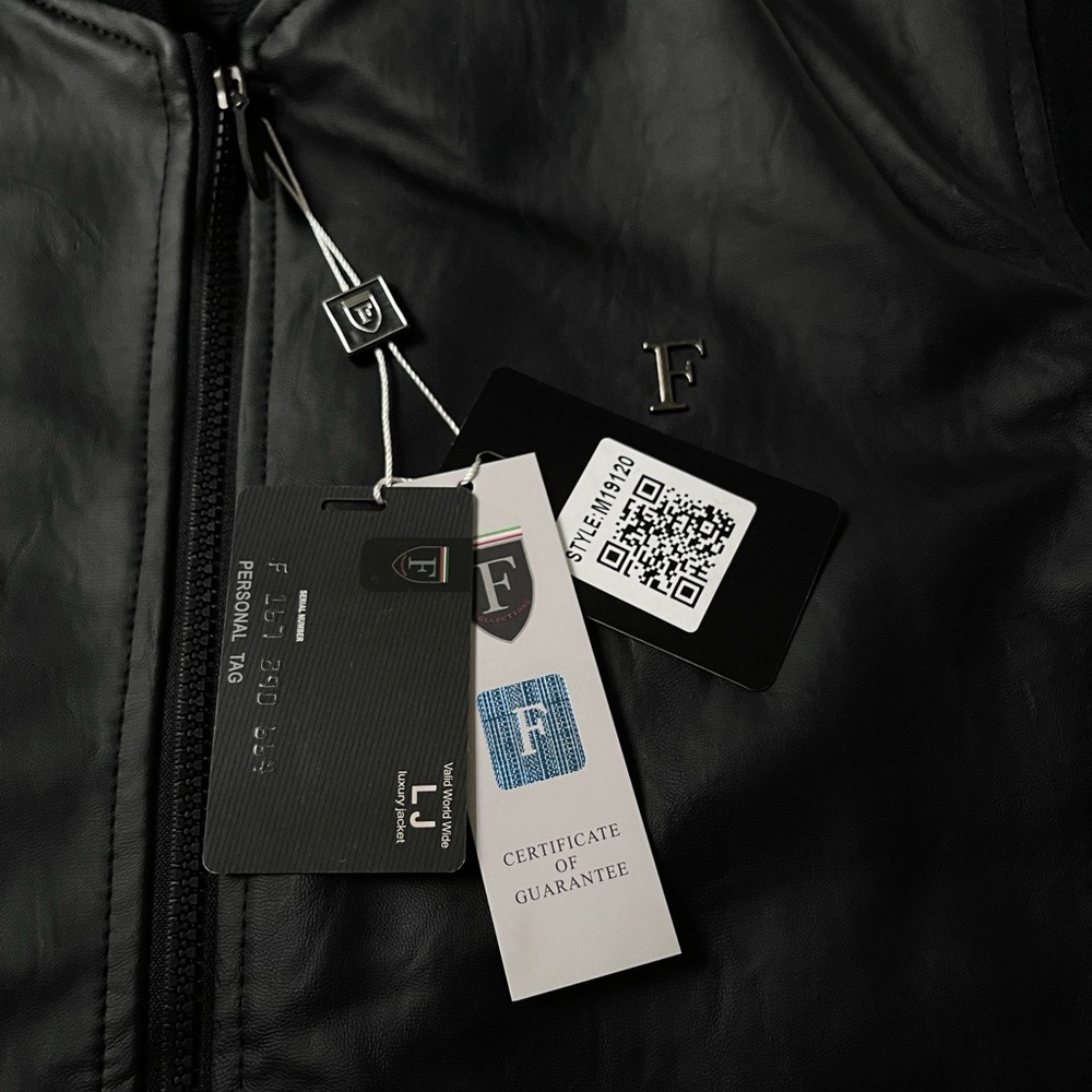 FERRARI F COLLECTIONS — MADE IN ITALY, VEGAN LEATHER/SUEDE, BLACK, LUXURY JACKET - Picture 13 of 17